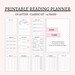 Reading planner printable reading journal book planner reading log book shelf classic hp big happy planner reading inserts book wishlist pdf 