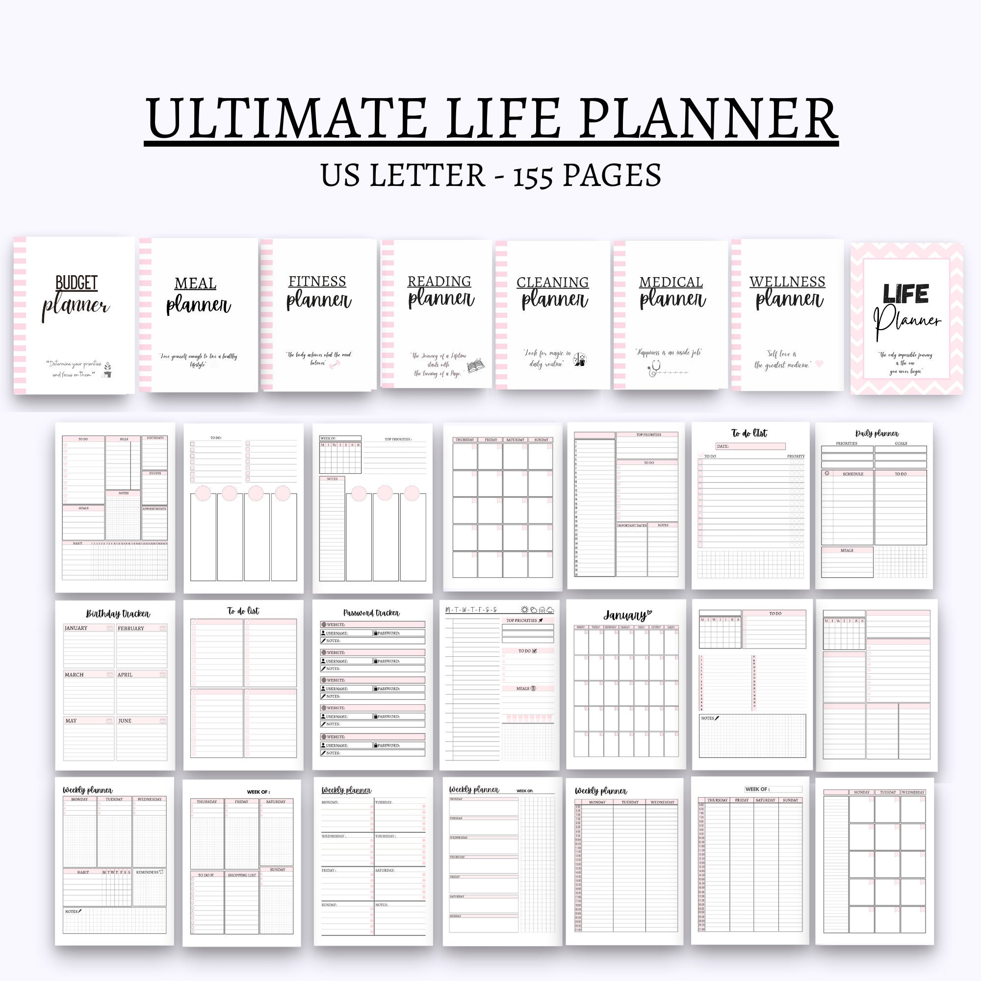 Ultimate Life Planner Life Binder Planner Bundle Daily Planner Etsy UK