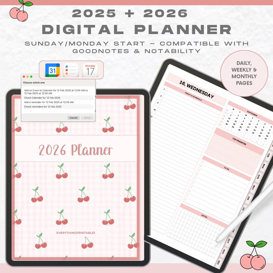 2026 Digital Planner: Goodnotes iPad Journal (PDF Download, Stickers ...