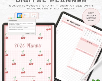 2026 Digital Planner: Goodnotes iPad Journal (PDF Download, Stickers Included)
