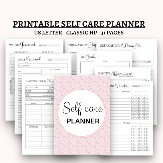 Self Care Planner Self Care Journal Wellness Planner Printable - Etsy