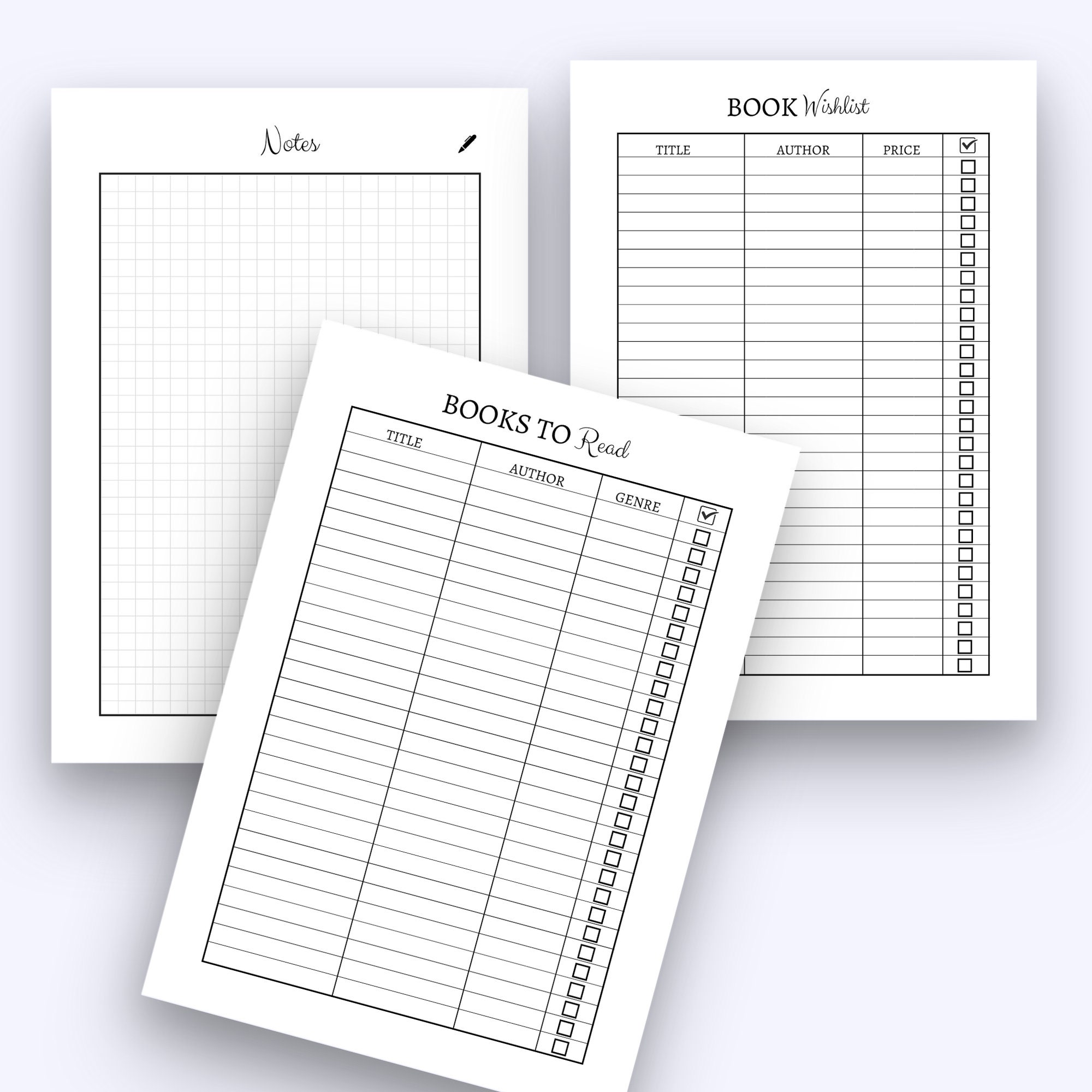Reading Planner Printable: Book Log, Wishlist, Tracker (A4/A5/HP, PDF ...