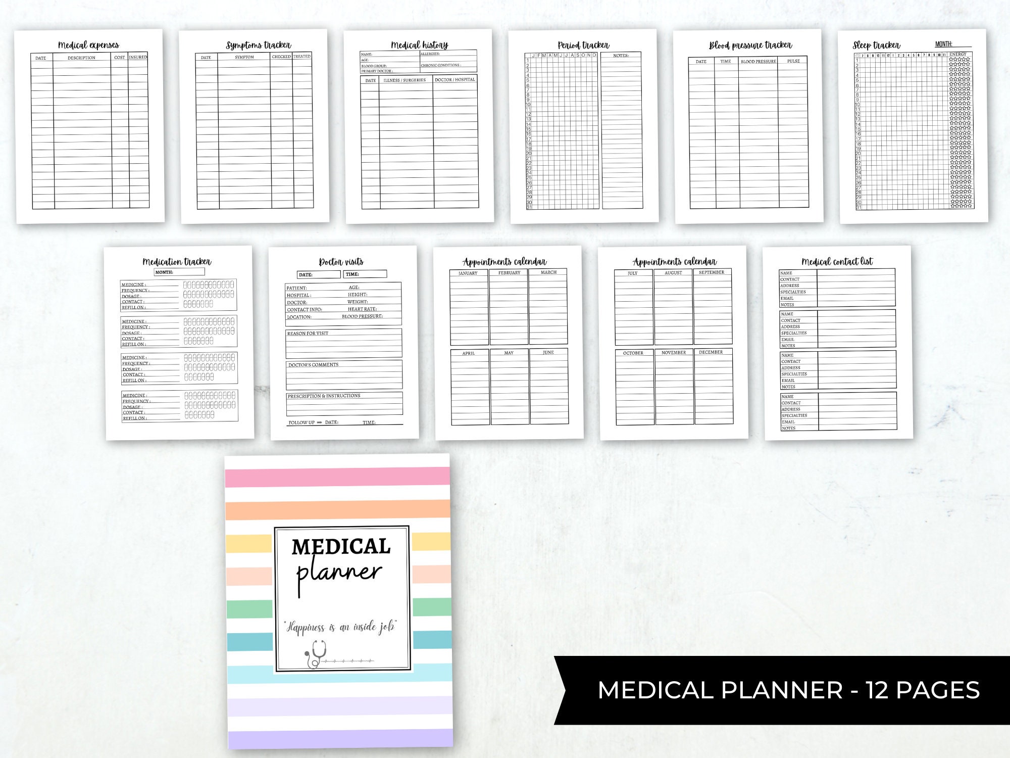 Printable life planner big happy planner pages ultimate | Etsy
