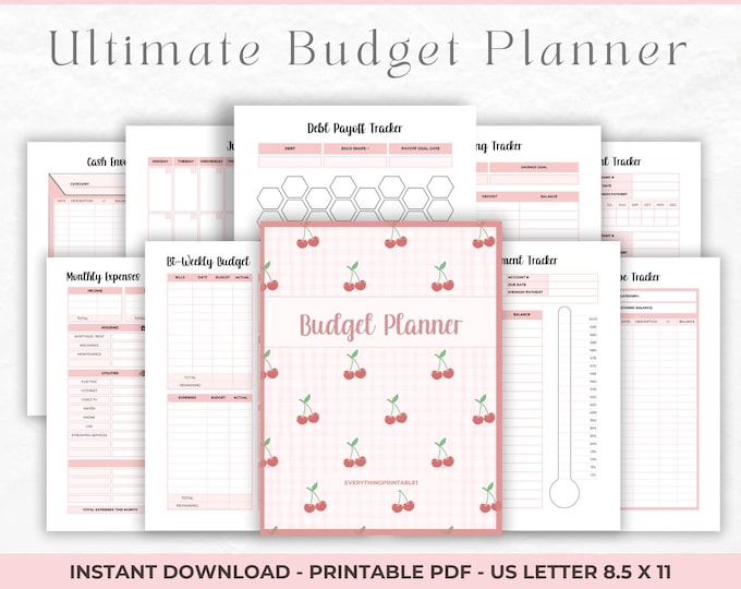 Printable Monthly Budget Planner: Bill Tracker, Savings & Debt (PDF Download)