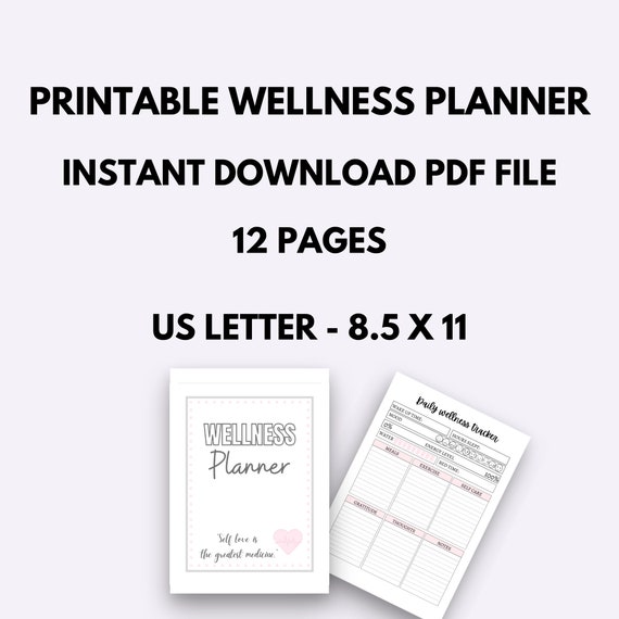 Wellness Planner Self Care Planner Gratitude Journal Daily Wellness Weekly  Wellness Big Happy Planner Inserts Habit Tracker Pdf Templates 