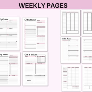 productivity planner ADHD planner for adults daily planner weekly planner monthly planner bundle A4 A5 us letter classic hp inserts pdf zdjęcie 4