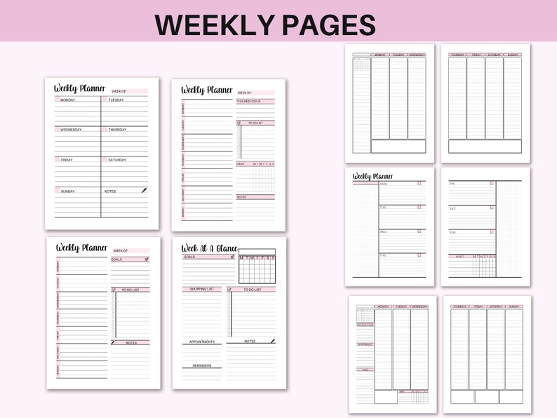 productivity planner ADHD planner for adults daily planner weekly planner monthly planner bundle A4 A5 us letter classic hp inserts pdf zdjęcie 4