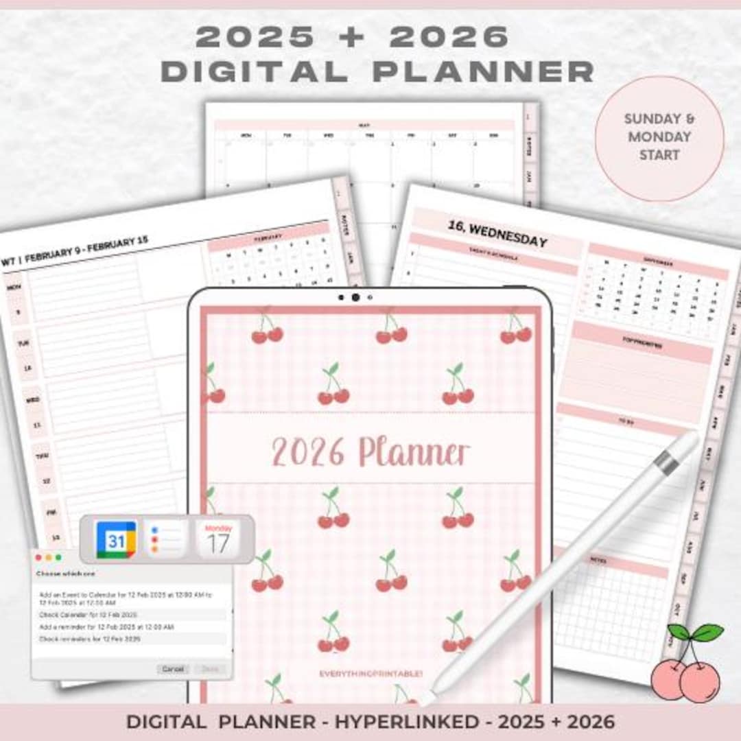 2026 Digital Planner: Goodnotes iPad Journal (PDF Download, Stickers ...