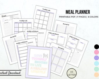 Meal Planner Printable: Daily, Weekly, Grocery List (PDF)