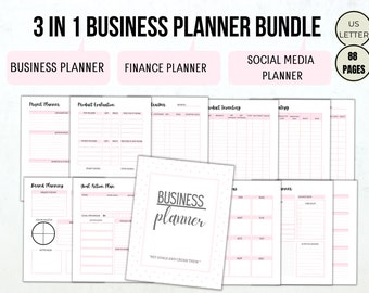 Business planner small business planner home business templates printable pdf ultimate business planner bundle social media planner inserts