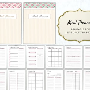 Menüplaner druckbare Einkaufsliste Menüplaner Rezeptplaner Food Journal Big Happy Planner pdf
