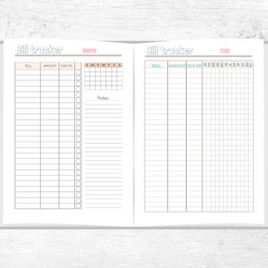 budget planner printable finance planner A5 A4 us letter 8.5x11 digital big happy planner Classic HP inserts monthly budget bill tracker pdf image 4