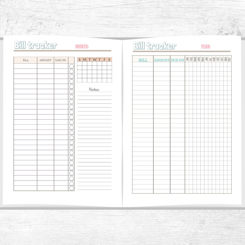 budget planner printable finance planner A5 A4 us letter 8.5x11 digital big happy planner Classic HP inserts monthly budget bill tracker pdf image 4