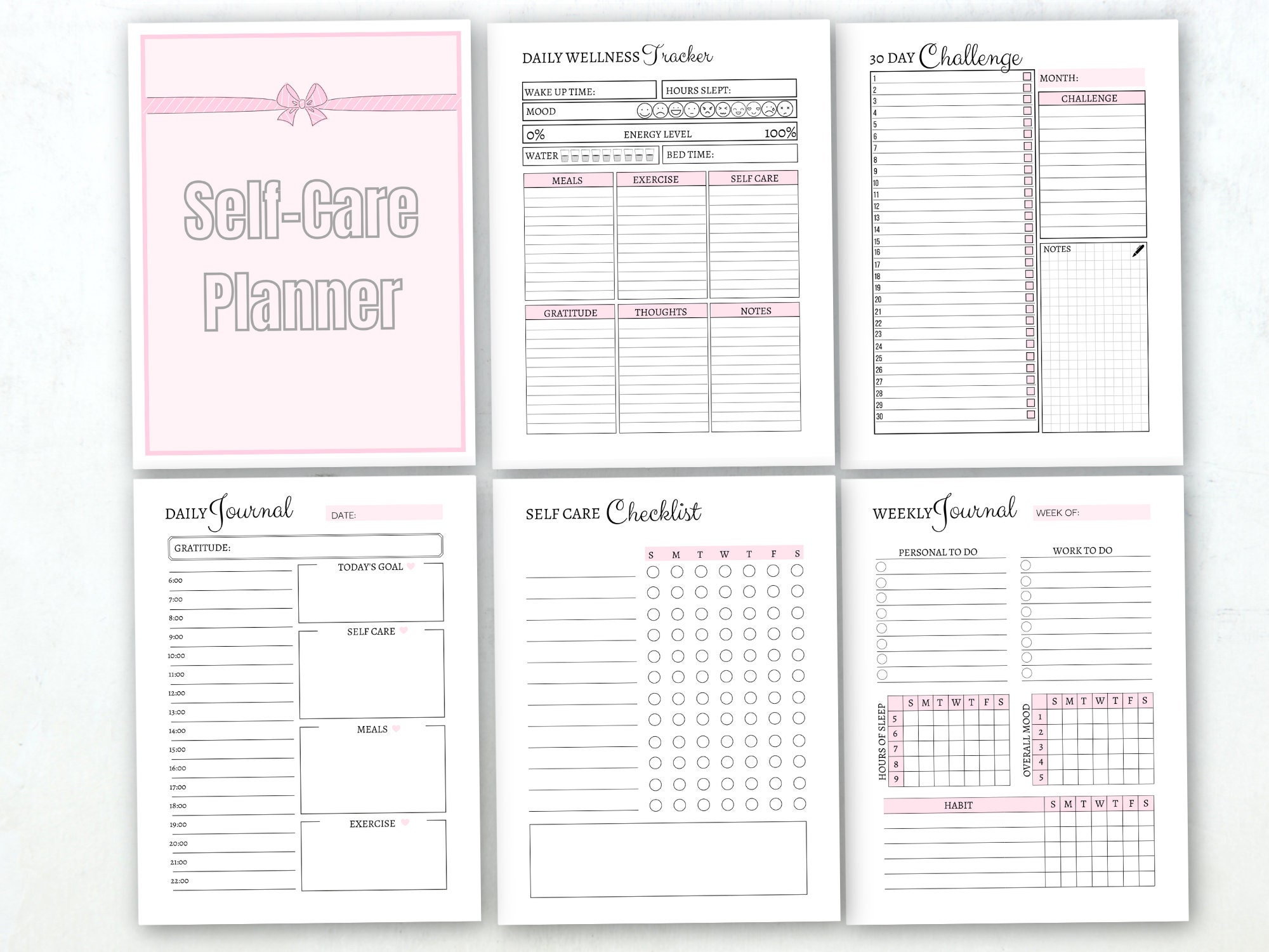 Self Care Journal Self Care Planner Self Care Kit Wellness Etsy