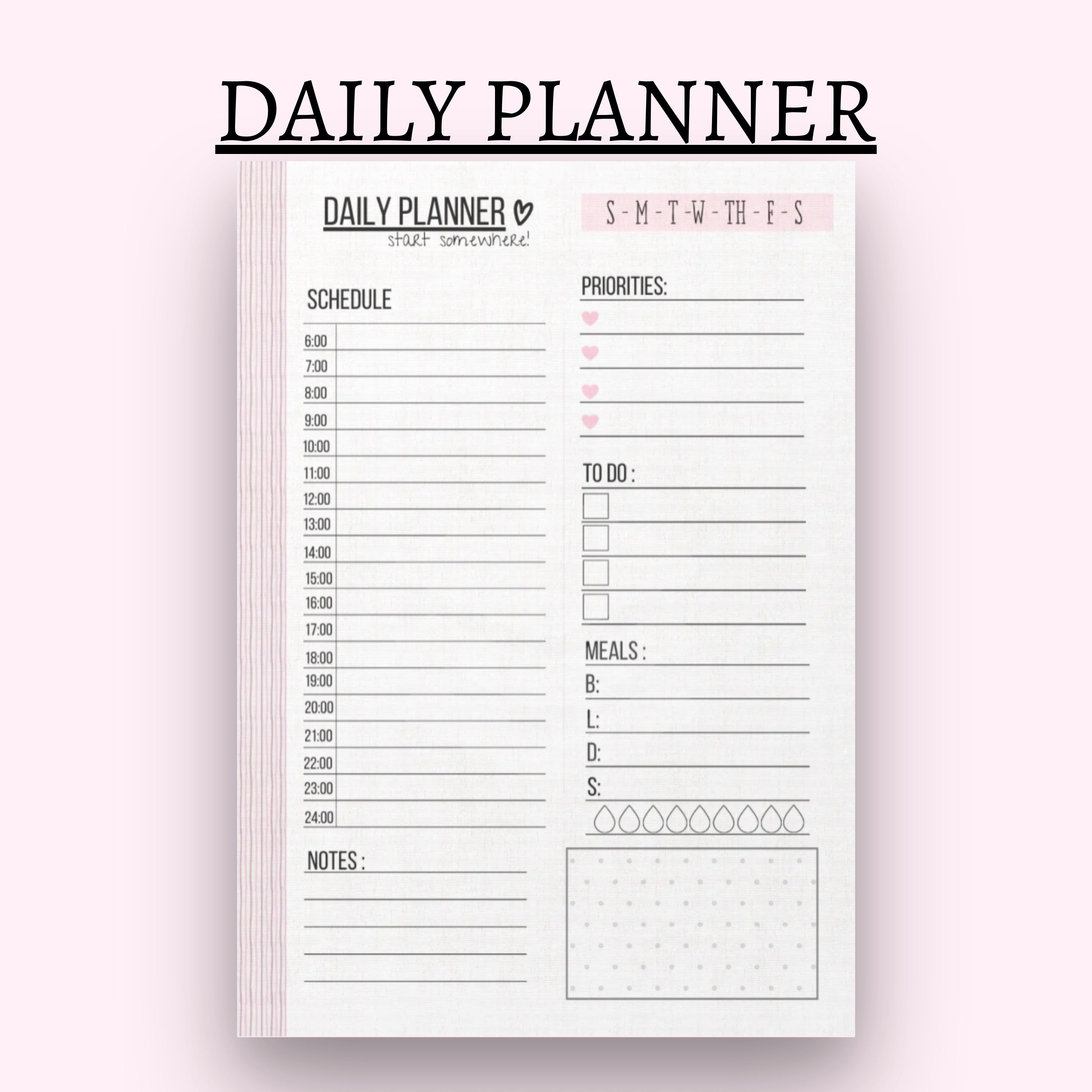 Daily Weekly Monthly Planner Printable: A4, A5, HP (PDF File) - Etsy