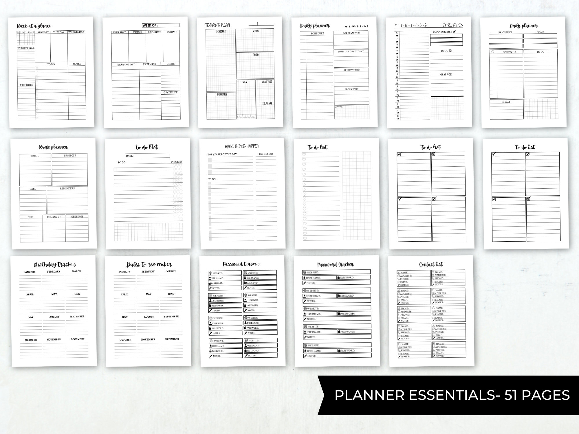 Printable life planner big happy planner pages ultimate | Etsy