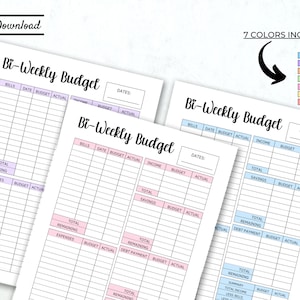 Bi Weekly Budget Planner Printable Planner Budget by Bi Weekly A4 A5 Us ...