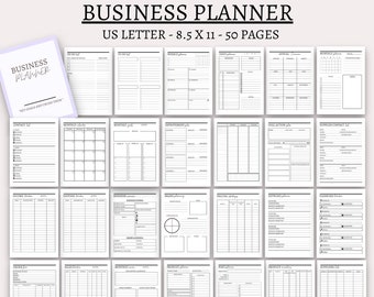 Planificador de negocios Planificador de pequeñas empresas Planificador de negocios en línea Planificador de tiendas de Etsy Carpeta de negocios Paquete de negocios en casa Planificador feliz pdf