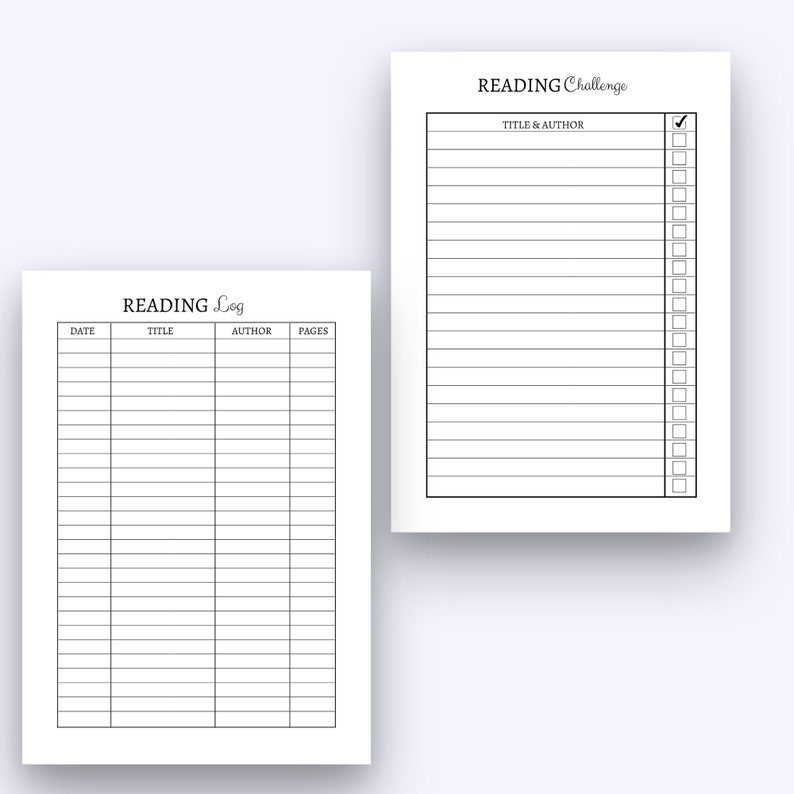 Reading Planner Printable: Book Log, Wishlist, Tracker (A4/A5/HP, PDF ...