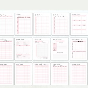 May include: A printable digital planner for Etsy shop owners. The planner includes sections for tracking daily tasks, social media analytics, finances, and more.