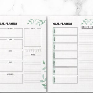 Meal planner printable big happy planner daily meal planner | Etsy