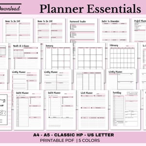 Planejador diário planejador semanal planejador mensal planejador imprimível fundamentos grande planejador feliz inserções modelos de tdah para adultos planejador A4 A5