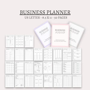 Business planner small business planner home business organizer printable pdf us letter 8.5x11 big happy planner printable business inserts