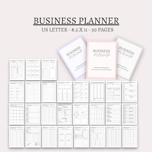 Business planner small business planner home business organizer printable pdf us letter 8.5x11 big happy planner printable business inserts