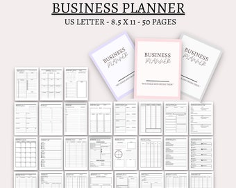 Business planner small business planner home business organizer printable pdf us letter 8.5x11 big happy planner printable business inserts