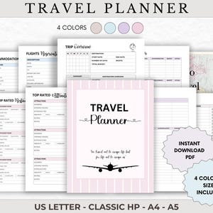 travel planner travel journal vacation planner trip itinerary planner happy planner insert printable holiday planner vacation organizerA4 A5
