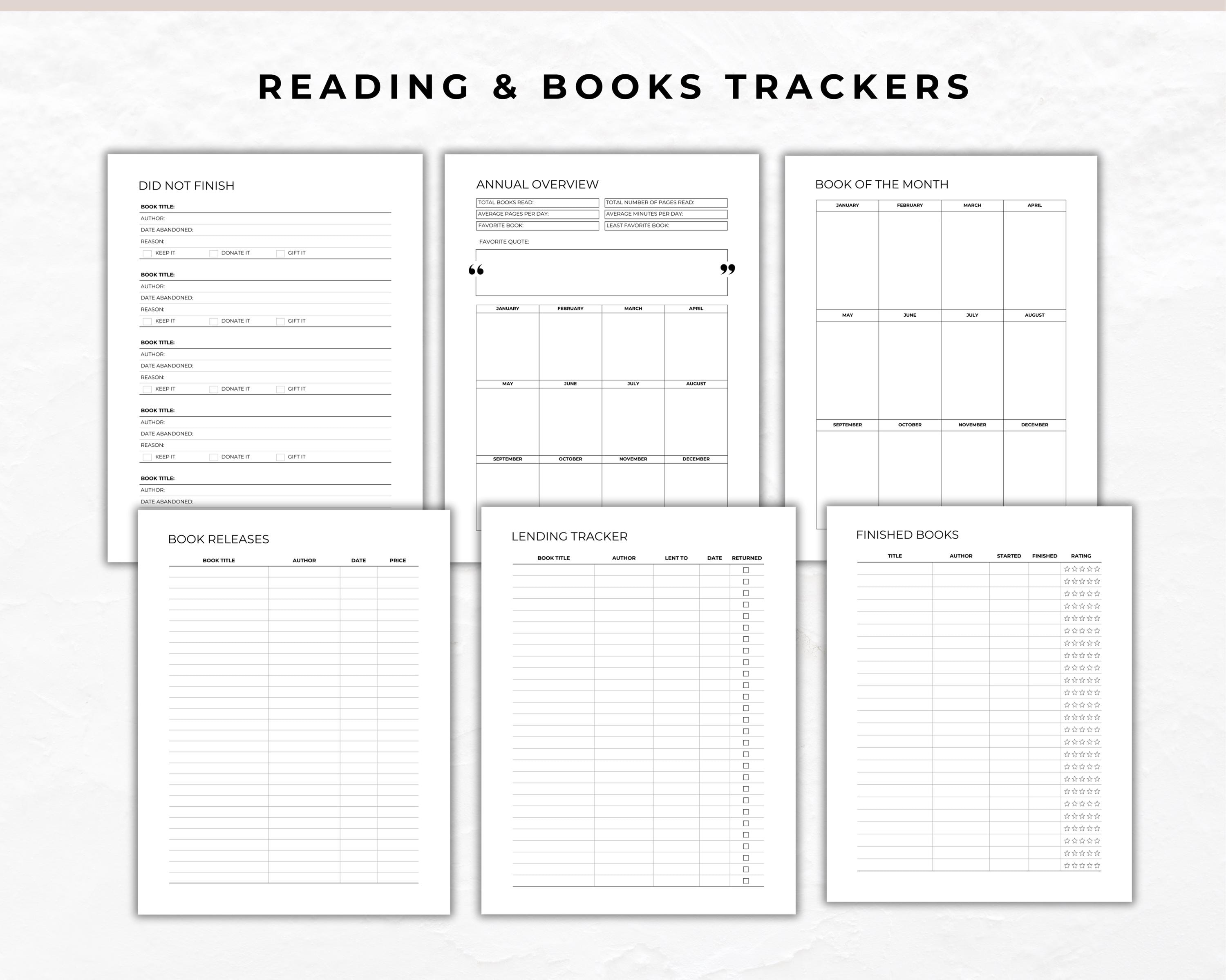 Reading Planner Printable: Book Tracker, Reading Log (A4, A5, US Letter ...