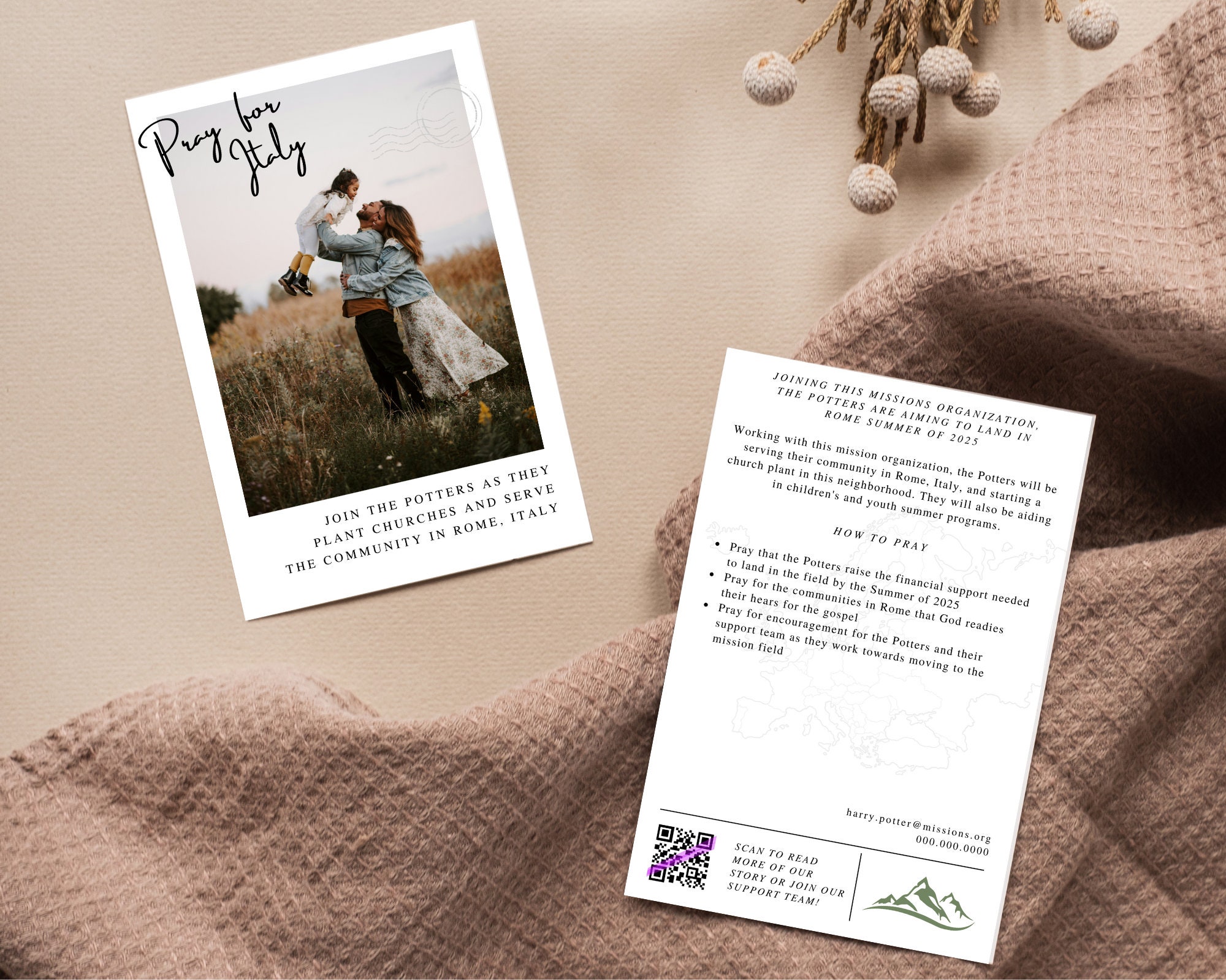 Missionary Support Card Template | 4x6 Prayer Card Template | Canva ...