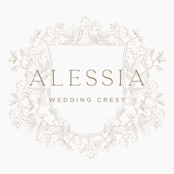 Alessia | Vintage Style Engraved Wedding Crest