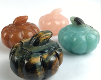 Natural Clear Quartz Pumpkin Carved Crystal Pumpkin Gemstone Pumpkin Meditation Halloween Crystal Halloween Pumpkin