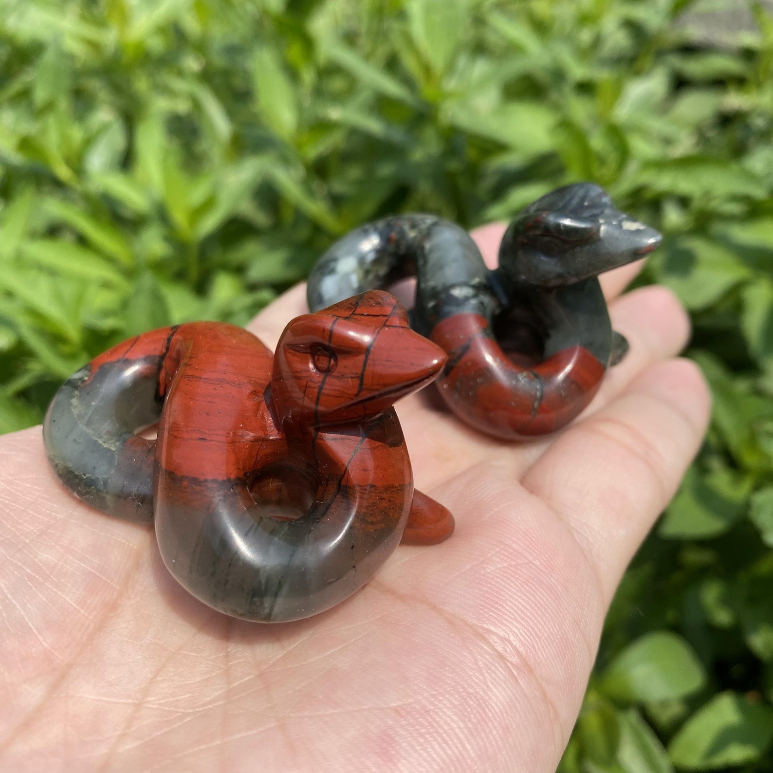 9 Kinds Hand Carved Gemstone Snake Crystal Snake Figurine | Etsy