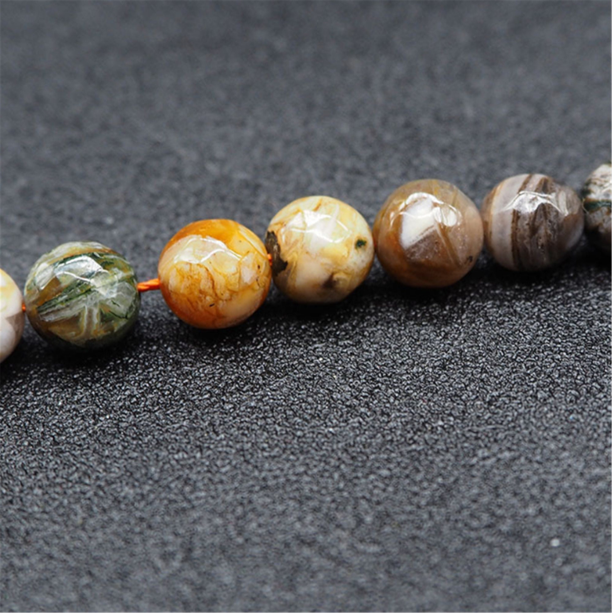 Natural Bamboo leaf agate natural crystal beads faceted Etsy