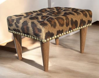 Taburete con forma de bolso de diseño con estampado de leopardo de STYLNN®