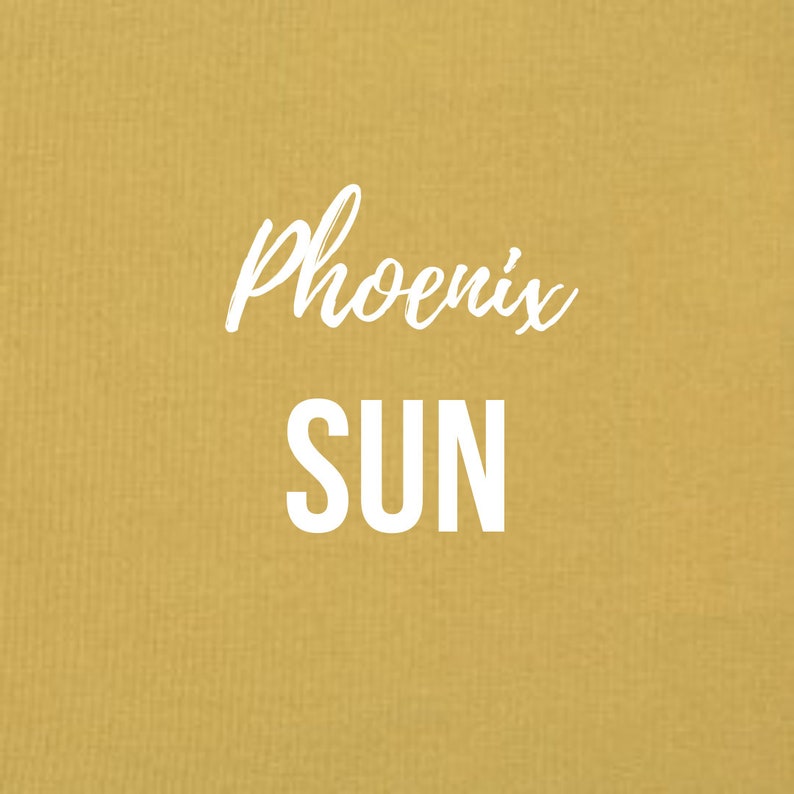 May include: A yellow background with the text "Phoenix SUN" in white.