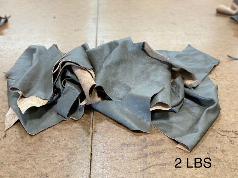 Leather Taupe Medium Large Scraps Sold by the Pound STYLNN Mystery Pack