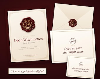 Deployment Open When Letters, 24 Printable Envelopes and Writing Prompts