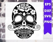 Sugar Skull SVG collection,Candy Skull Svg Dxf, Sugar Skull Black White,Day of Dead,Skull outline Instant Download cameo Files svg png dxf
