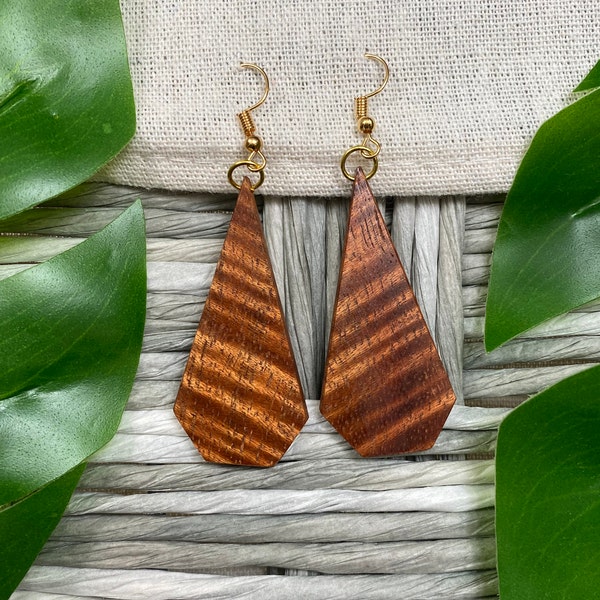 Koa Wood Earrings Etsy