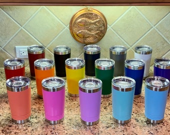 16 oz. Polar Camel Insulated Genuine Pint - Powder Coated - Custom Laser Engraved and Personalized - Single or Double Sided Etch