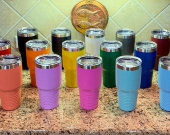 30 oz. Polar Camel Insulated Tumbler - Powder Coated - Custom Laser Engraved and Personalized - Single or Double Sided Etch