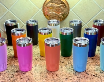 20 oz. Polar Camel Insulated Tumbler - Powder Coated - Custom Laser Engraved and Personalized - Single or Double Sided Etch