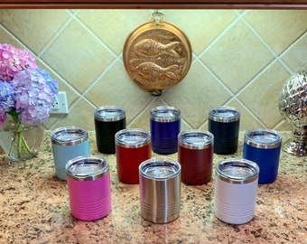 10 oz. Polar Camel Insulated Bourbon/Rocks Tumbler - Powder Coated - Custom Laser Engraved and Personalized - Single or Double Sided Etch