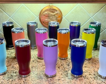 14 oz or 20 oz Polar Camel Insulated Pilsner Tumbler - Powder Coated - Custom Laser Engraved and Personalized - Single or Double Sided Etch