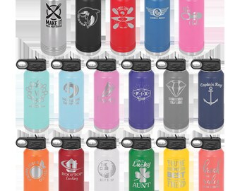 20 oz. Polar Camel Insulated Water Bottle - Powder Coated - Custom Laser Engraved and Personalized - Single or Double Sided Etch