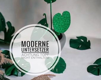 Monstera coaster tasse magnétique café en verre - dessous de verre - dessous de verre magnétique