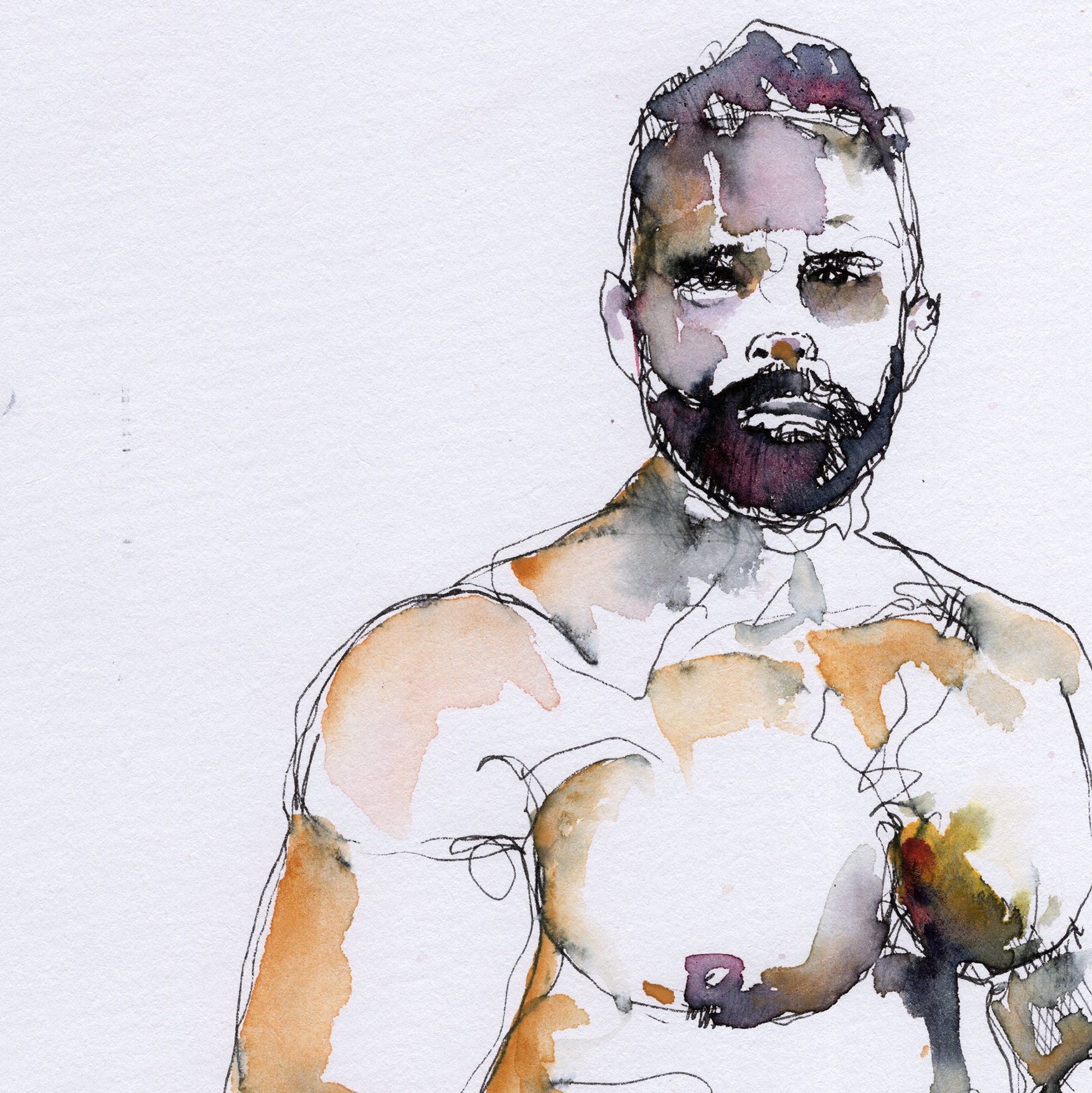 Original male paintings lgbt art gay painting bearded man Etsy